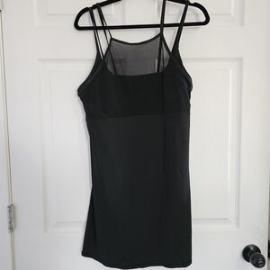 HALARA Black Mini Dress with Sheer Detail